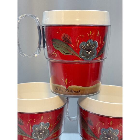 Scandinavian Floral Design 6 Mugs Helen Blanck Retro Style Decor Made in USA - Picture 2 of 7